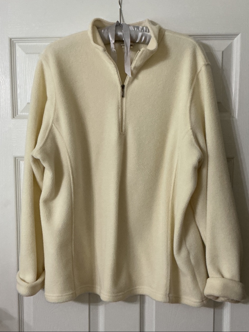 L.L. Bean Women’s Cream Half-Zip Fleece Pullover